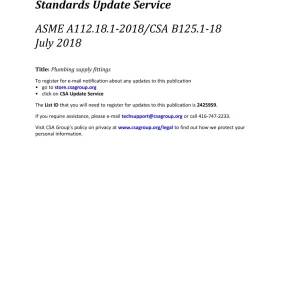 ASME A112.18.1-2018/CSA B125.1-18 pdf