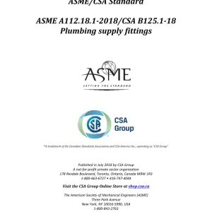 ASME A112.18.1-2018/CSA B125.1-18 pdf