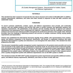 SAE AS9100D Standard PDF