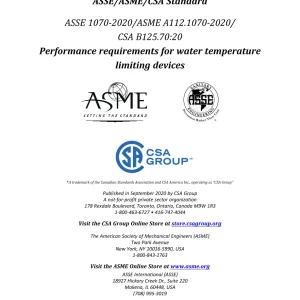 ASME A112.1070-2020/ASSE 1070-2020/CSA B125.70:20 pdf