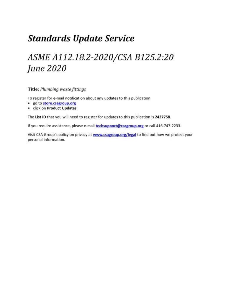 ASME A112.18.2/CSA B125.2-2020 pdf