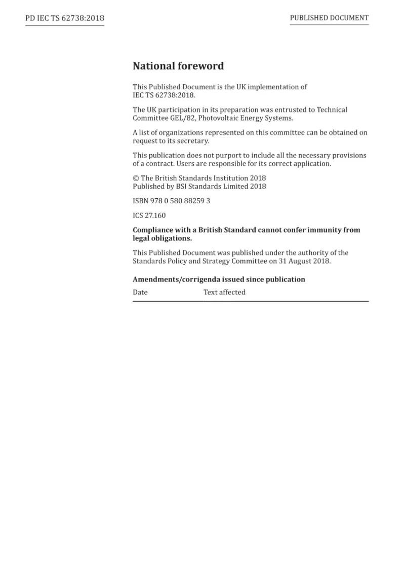 BS PD IEC TS 62738:2018 pdf